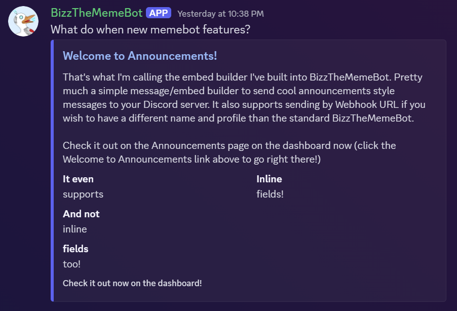 Announcement Example