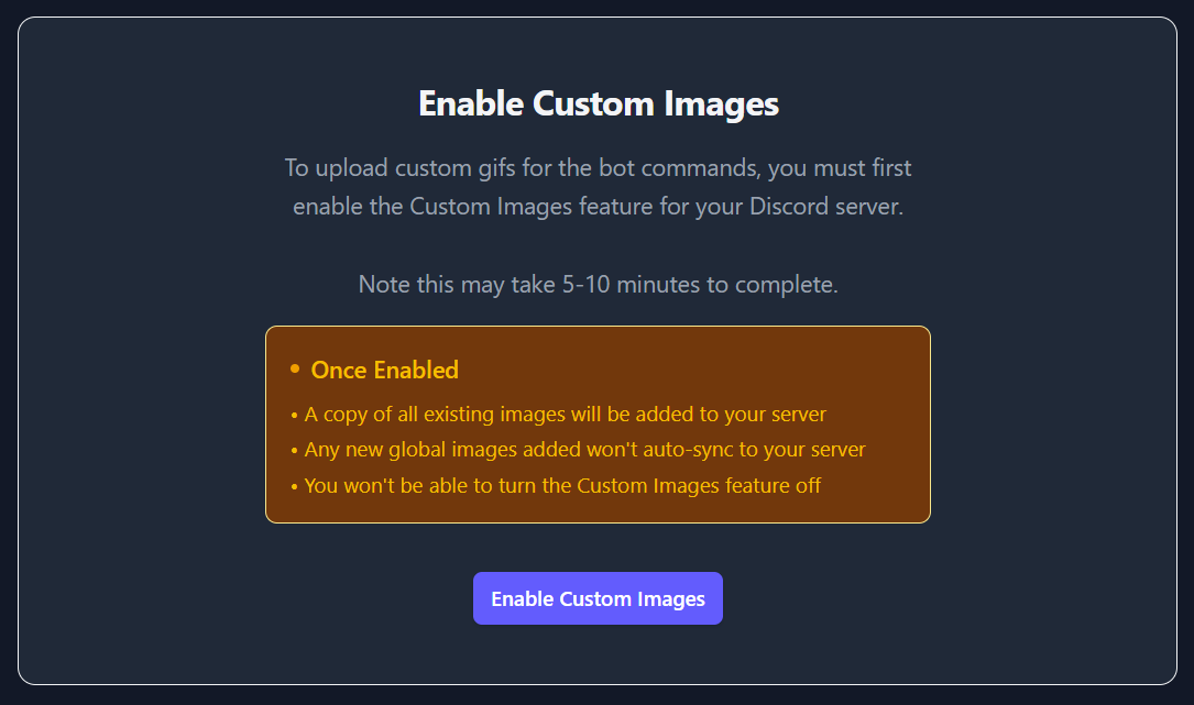 Enable Custom Images
